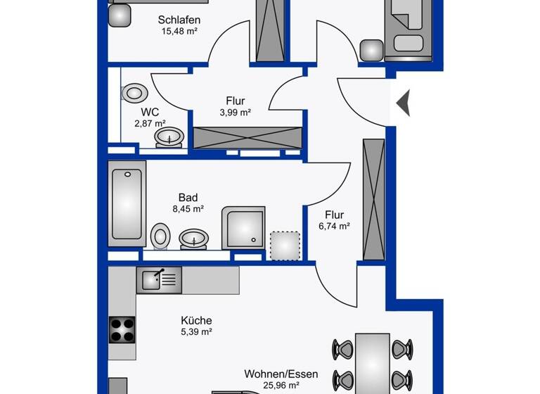 Wohnung zur Miete 2.380 € 3 Zimmer 85 m² 3. Geschoss frei ab 01.06.2026 Au-Haidhausen München 81541