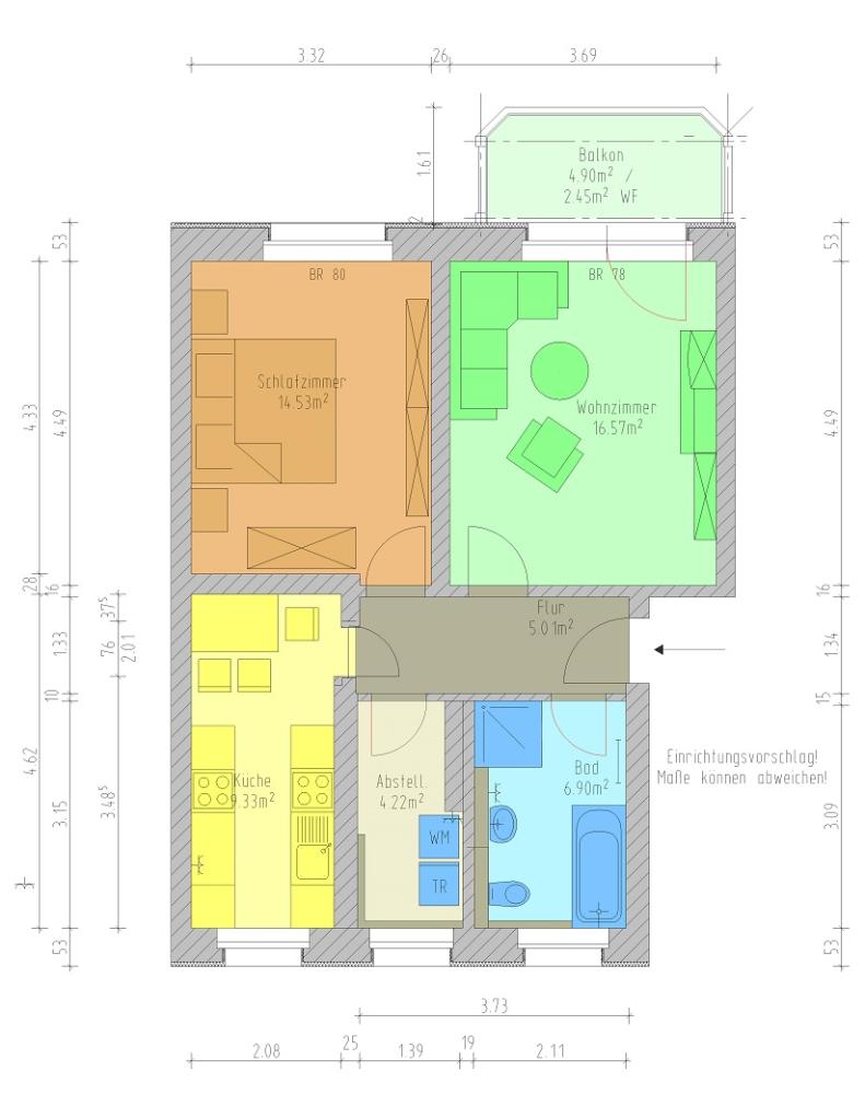 Wohnung zur Miete 440 € 2 Zimmer 56,9 m²<br/>Wohnfläche ab sofort<br/>Verfügbarkeit Joliot-Curie-Straße 2 Wilkau-Haßlau Wilkau-Haßlau 08112