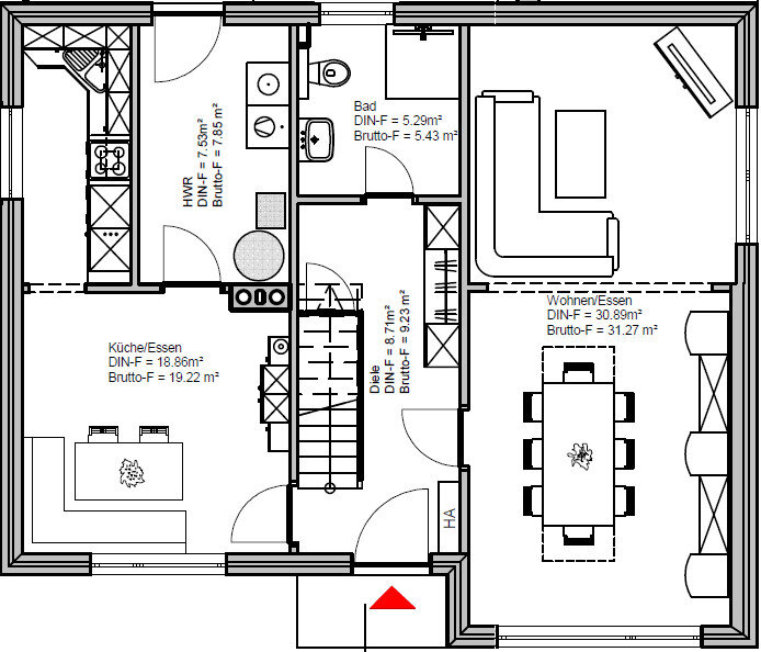 Einfamilienhaus zum Kauf 299.000 € 5 Zimmer 132,7 m²<br/>Wohnfläche 1.085 m²<br/>Grundstück Edewecht Edewecht 26188