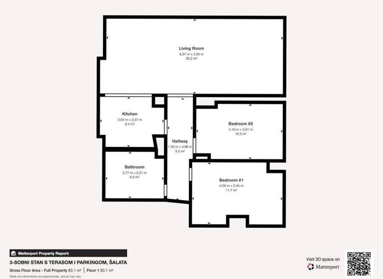 Wohnung zur Miete 900 € 2 Zimmer 95 m² 2. Geschoss Medvescak - Salata