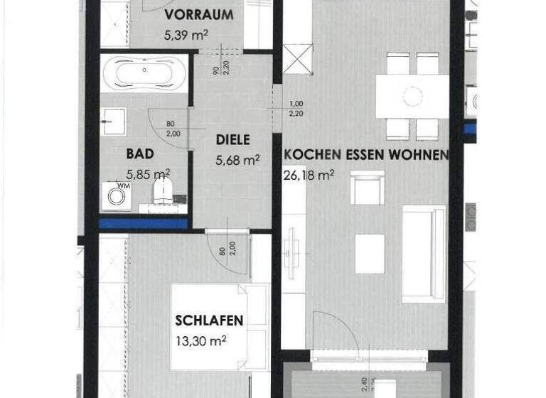 Wohnung zur Miete 670 € 2 Zimmer 56,4 m² frei ab 01.04.2026 Wiesing 6210