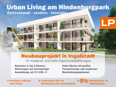 Wohnung zum Kauf - Neubau 435.620 € 2 Zimmer 65,5 m² EG Schubertstr. 2 Ingolstadt Ingolstadt 85057