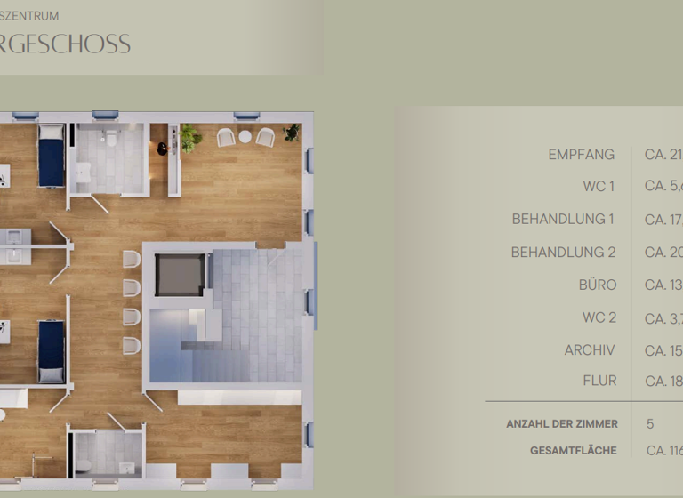 Medizinisches Gebäude zur Miete provisionsfrei 14 € 5 Zimmer 117 m² Bürofläche Steppach 53 Steppach Pommersfelden 96178