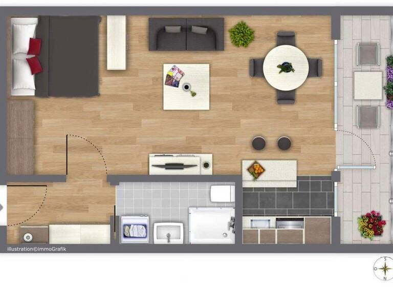 Studio zum Kauf provisionsfrei 265.000 € 1 Zimmer 36 m² 2. Geschoss Drygalki Allee 118 Thalk.Obersendl.-Forsten-Fürstenr.-Solln München 81477