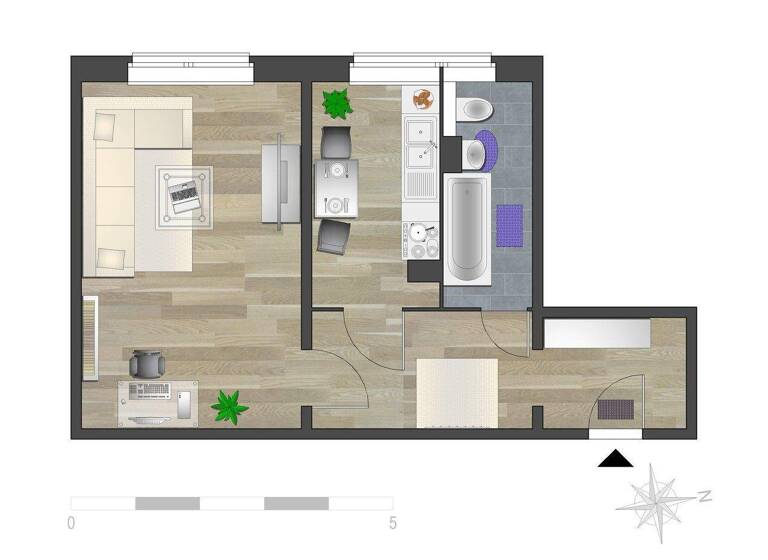 Studio zur Miete 248 € 1 Zimmer 40 m² EG Brückenstr. 37 Zentrum Chemnitz 09111