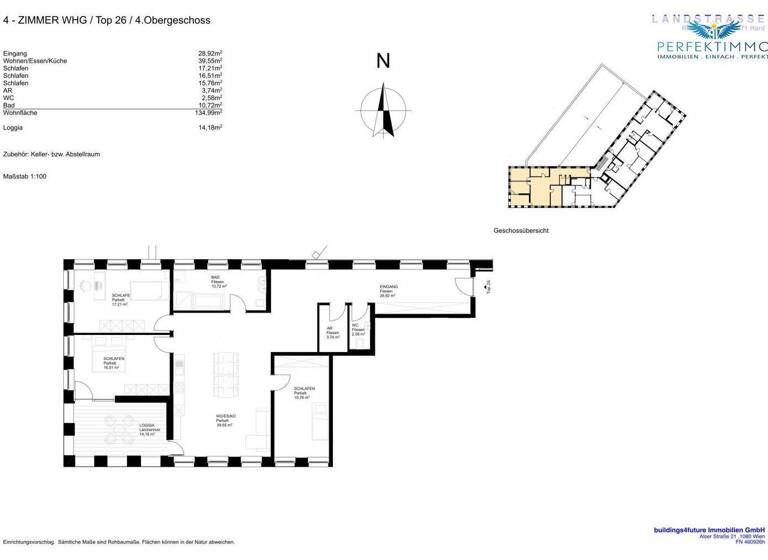 Wohnung zur Miete - Erstbezug 2.270 € 4 Zimmer 135 m² frei ab 01.07.2026 Hard 6971
