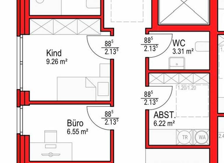 Wohnung zur Miete 1.160 € 3 Zimmer 83 m² Geschoss 1/3 frei ab sofort Bad Bentheim 48455