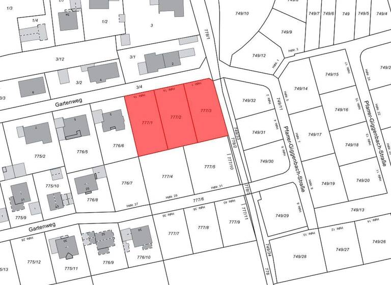 Grundstück zum Kauf provisionsfrei 718 m² Grundstück Gartenweg 1 - 1b Berg im Gau 86562