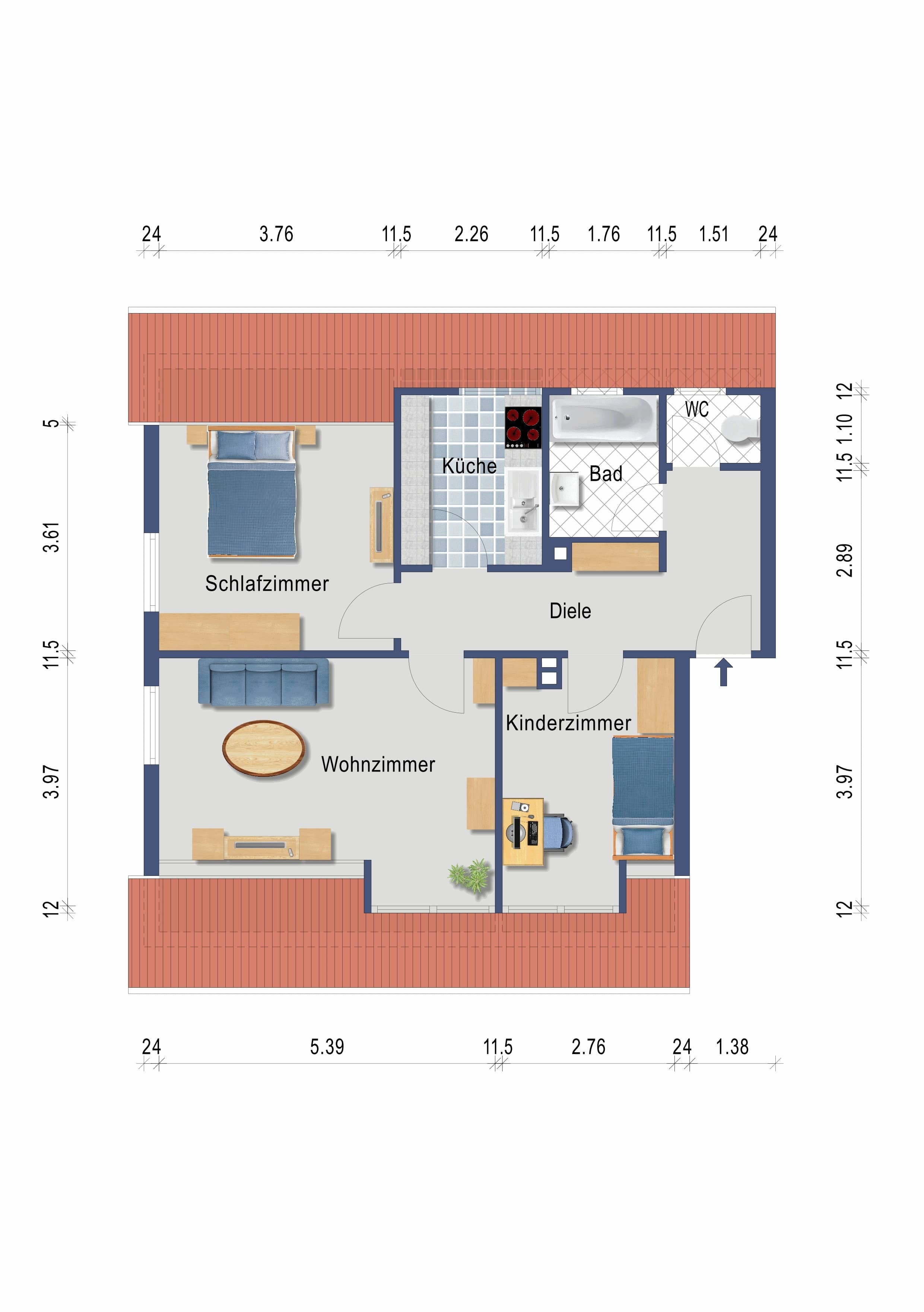 Wohnung zum Kauf 229.000 € 3 Zimmer 67 m²<br/>Wohnfläche 3.<br/>Geschoss ab sofort<br/>Verfügbarkeit Berkheim - Nord Esslingen 73734