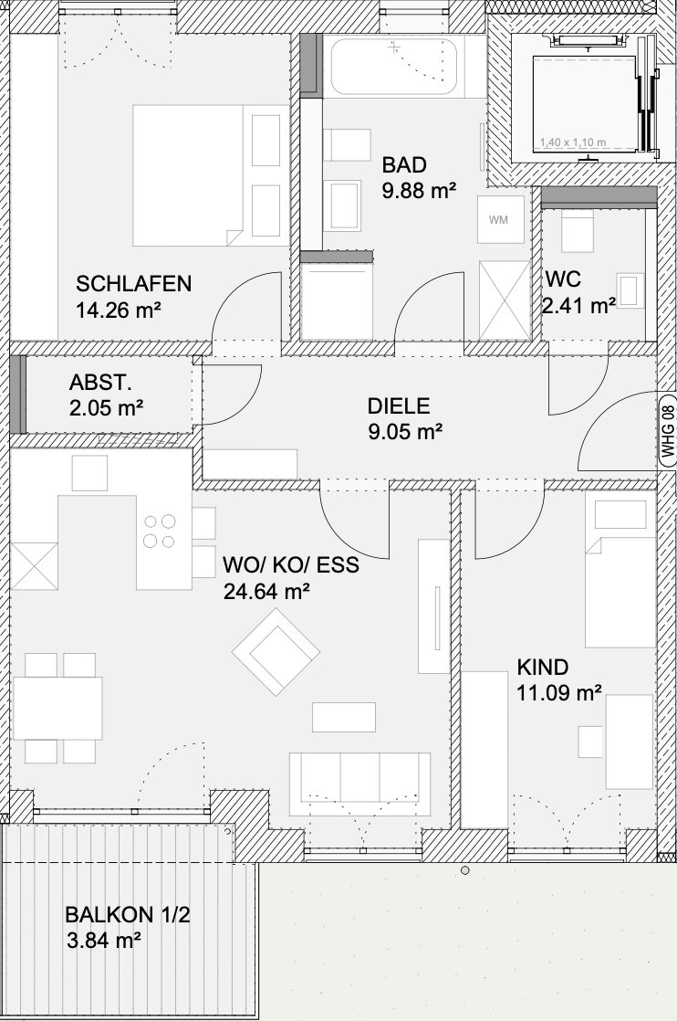 Wohnung zum Kauf provisionsfrei 702.702 € 3 Zimmer 77,2 m²<br/>Wohnfläche 2.<br/>Geschoss Mittlerer Westen Regensburg 93049