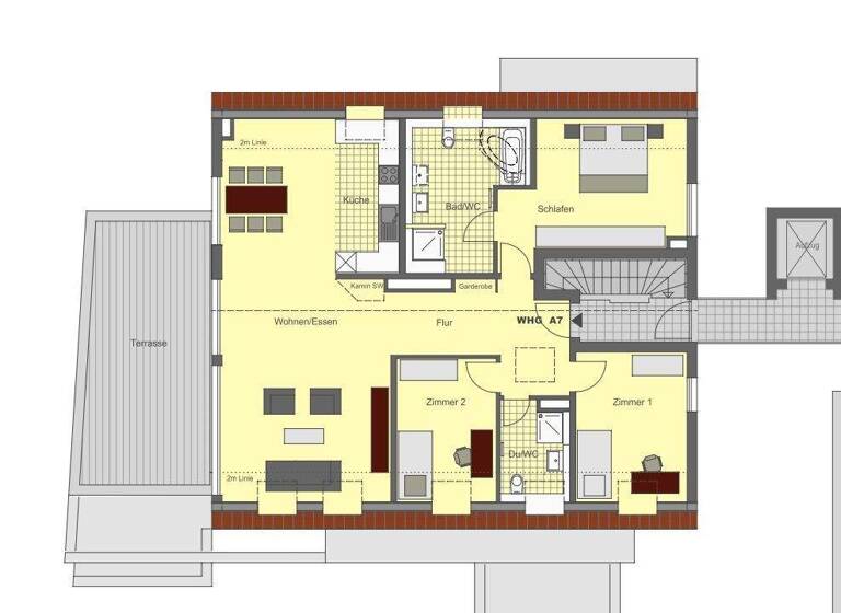 Penthouse zur Miete 2.030 € 4,5 Zimmer 141,8 m² 2. Geschoss frei ab 01.06.2026 Ost Ludwigsburg 71640