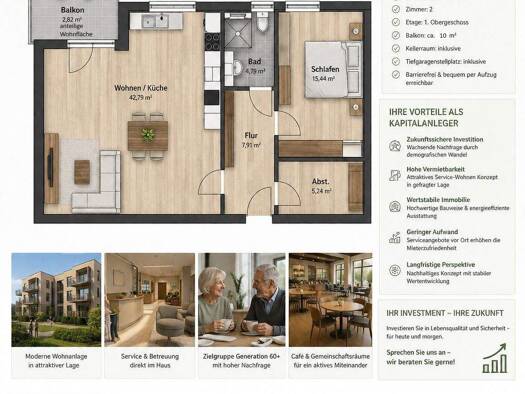 Wohnung zum Kauf provisionsfrei 308.500 € 2 Zimmer 79 m² 1. Geschoss Starenschleife Welver 59514