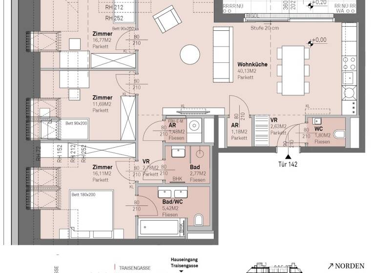 Wohnung zum Kauf - Erstbezug 807.400 € 4 Zimmer 102,8 m² 7. Geschoss frei ab 30.06.2028 Engerthstraße 111 Wien 1200