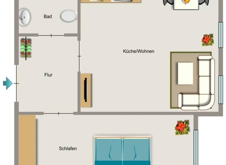 Wohnung zur Miete 362 € 2,5 Zimmer 38,1 m² 1. Geschoss Wittenbergstraße 23 Langendreer Bochum 44892