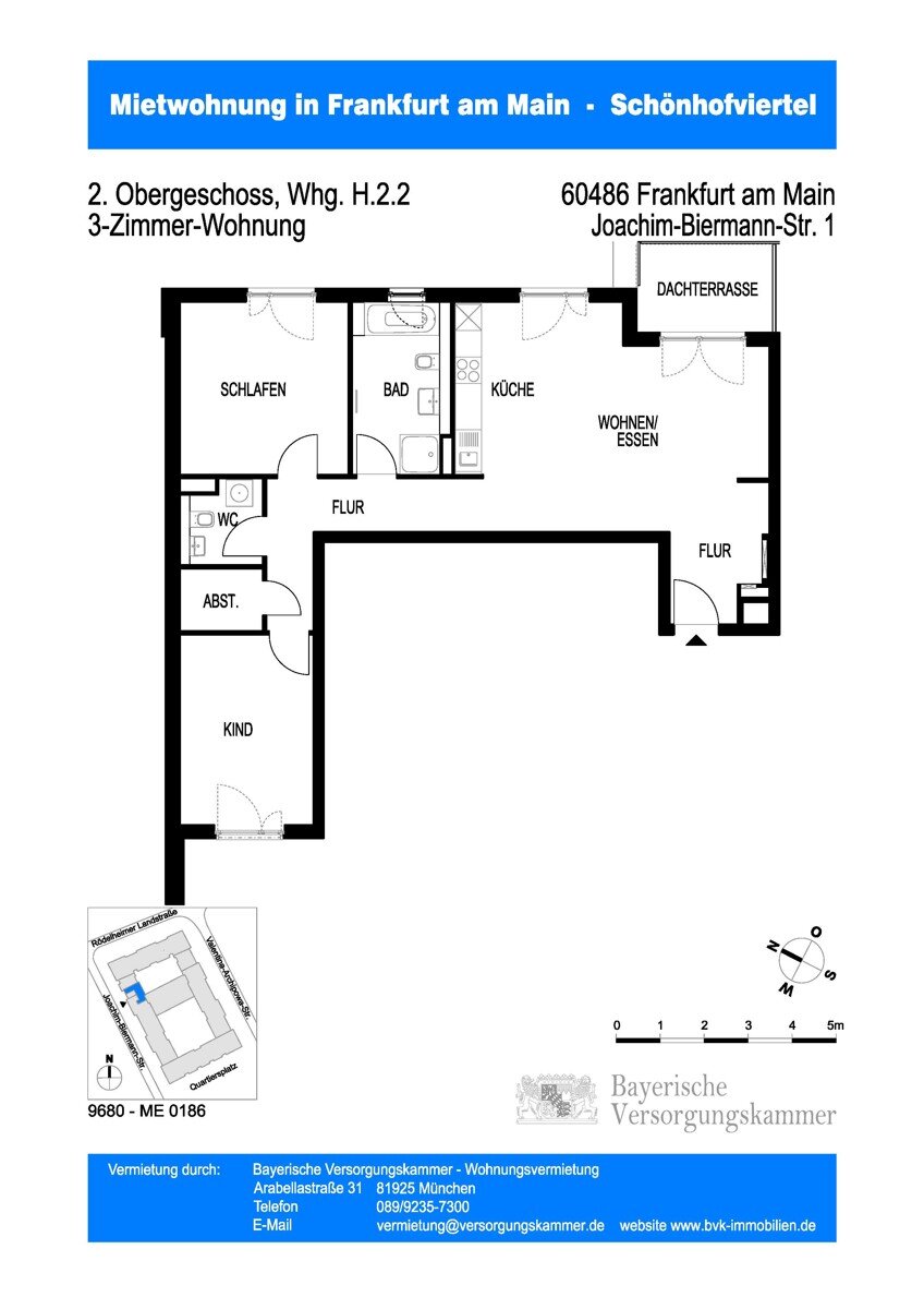 Wohnung zur Miete 1.773 € 3 Zimmer 92,1 m²<br/>Wohnfläche 2.<br/>Geschoss ab sofort<br/>Verfügbarkeit Joachim-Biermann-Straße 1 Bockenheim Frankfurt am Main 60486