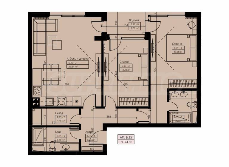 Studio zum Kauf 244.123 € 113,2 m² Sofia