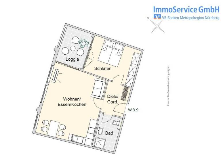 Wohnung zum Kauf provisionsfrei 375.941 € 2 Zimmer 59,9 m²<br/>Wohnfläche 3.<br/>Geschoss Merianstr. 32 + 32a Schoppershof Nürnberg 90409