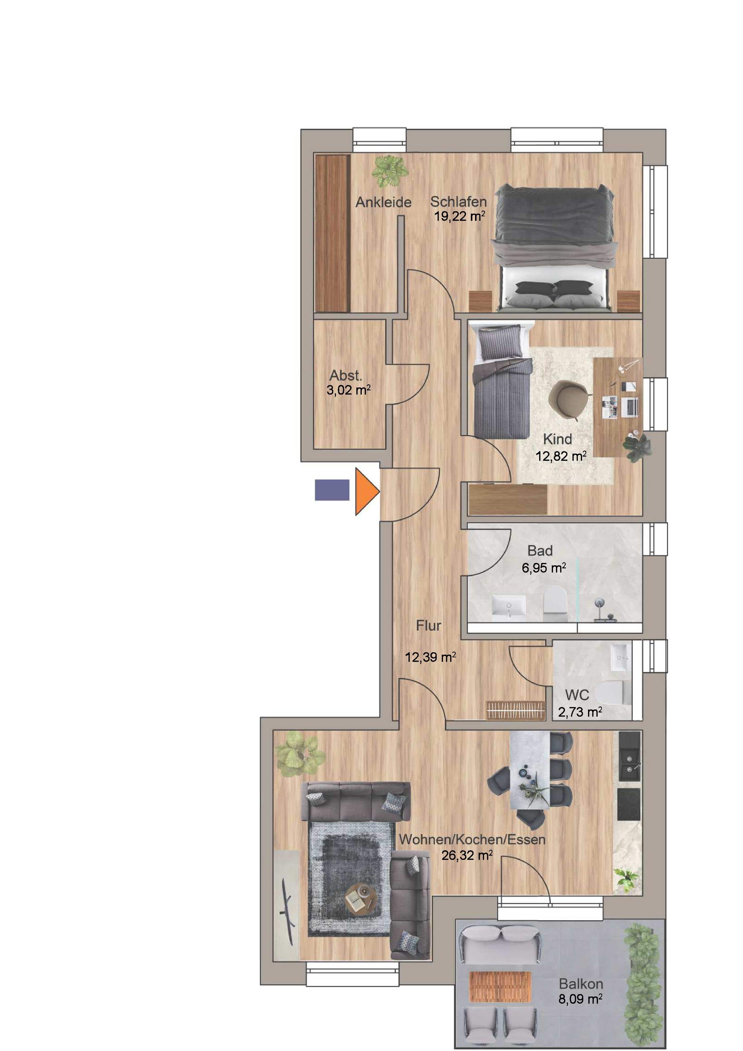 Wohnung zum Kauf provisionsfrei 365.946 € 3 Zimmer 88 m²<br/>Wohnfläche Haiger Haiger 35708