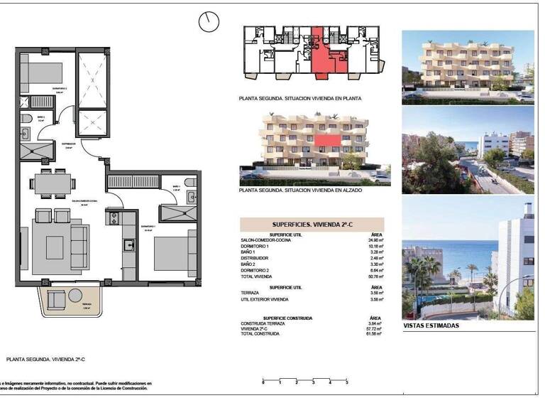 Wohnung zum Kauf provisionsfrei 355.000 € 3 Zimmer 61 m² 2. Geschoss Calle de Velázquez El Campello 03560