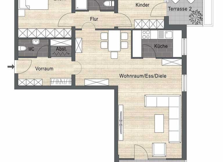 Wohnung zum Kauf 430.000 € 3 Zimmer 101,2 m² 2. Geschoss Schloßberg Stephanskirchen 83071