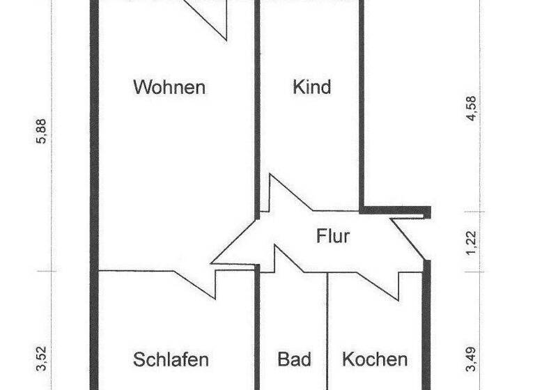 Wohnung zur Miete 242 € 3 Zimmer 60,6 m² frei ab sofort Albert-Schweitzer-Straße 21 Döbeln 04720