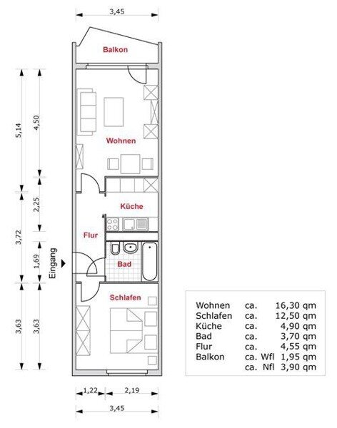 Wohnung zur Miete 350 € 2 Zimmer 43,8 m²<br/>Wohnfläche 4.<br/>Geschoss 20.11.2024<br/>Verfügbarkeit Julius-Leber-Ring 49 Roter Berg Erfurt 99087