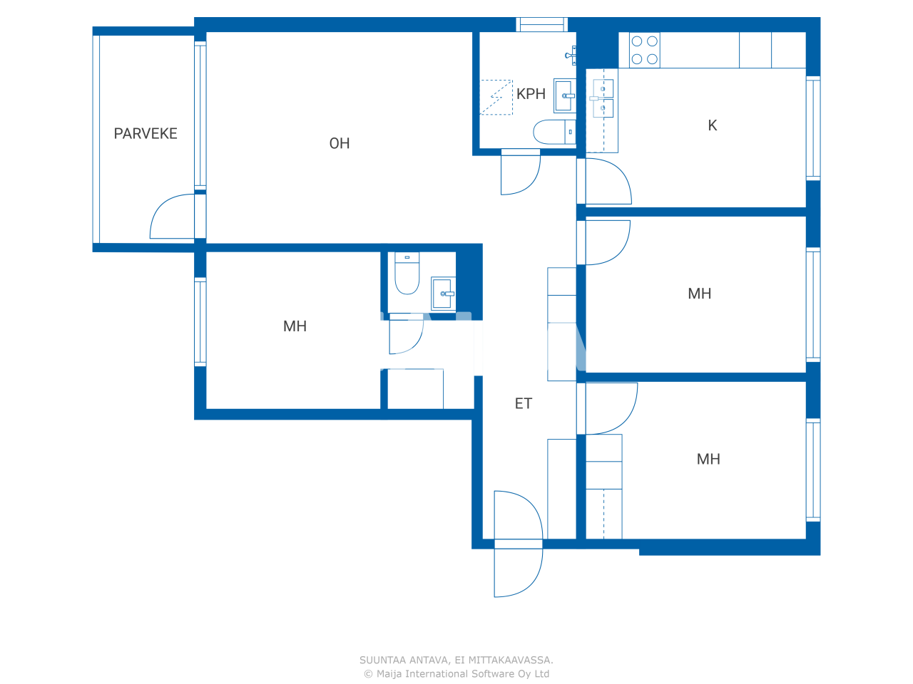 Studio zum Kauf 129.000 € 4 Zimmer 84 m²<br/>Wohnfläche 8.<br/>Geschoss Kalliolankatu 6 Kotka 48100