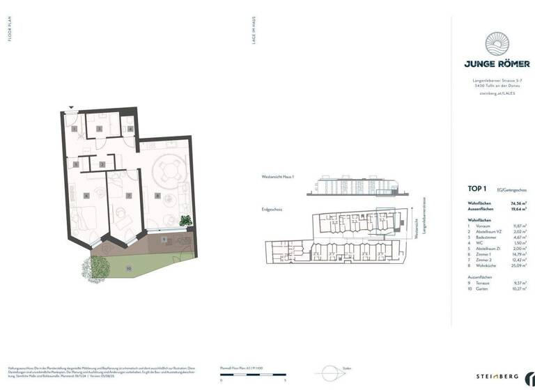 Wohnung zum Kauf 396.900 € 3 Zimmer 74,4 m² EG frei ab 01.05.2027 Tulln an der Donau 3430