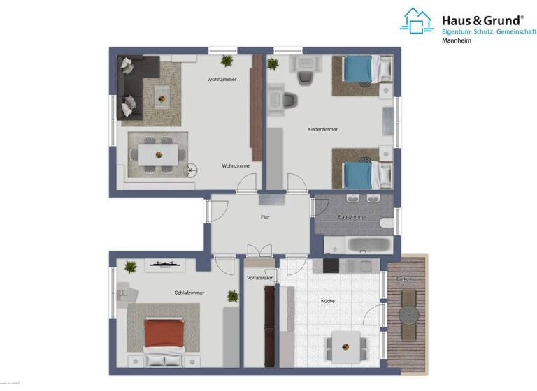 Wohnung zum Kauf 390.000 € 3 Zimmer 109 m² 1. Geschoss Neuostheim Mannheim 68163