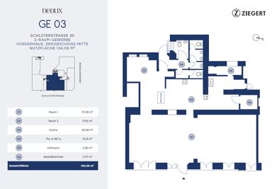 Immobilie zum Kauf als Kapitalanlage geeignet 2 Zimmer 134,1 m² Schlüterstraße 29 Charlottenburg Berlin 10629