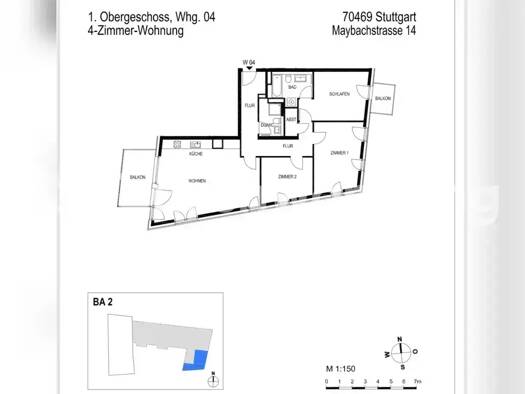 Wohnung zur Miete Tauschwohnung 1.652 € 4 Zimmer 118 m² 1. Geschoss Zuffenhausen Stuttgart 70469