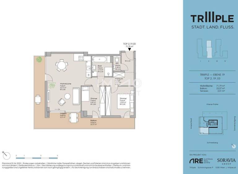 Wohnung zum Kauf - Erstbezug 637.175 € 3 Zimmer 71,8 m² frei ab sofort Wien 1030