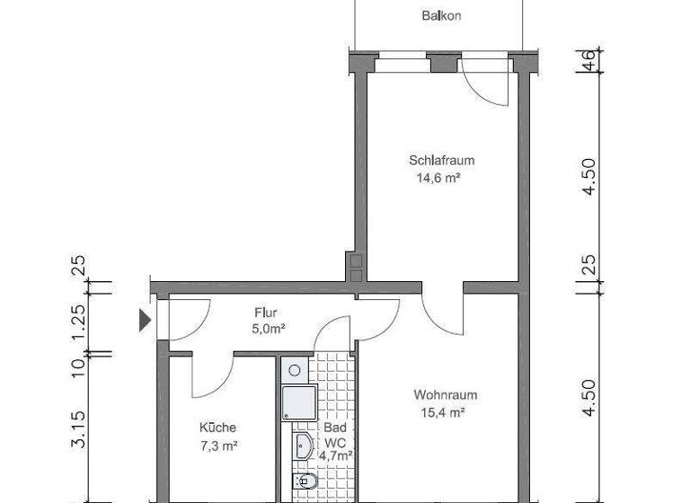 Wohnung zur Miete 295 € 2 Zimmer 49,2 m² 2. Geschoss frei ab sofort Freitagstraße 36 Ostviertel Gera 07546