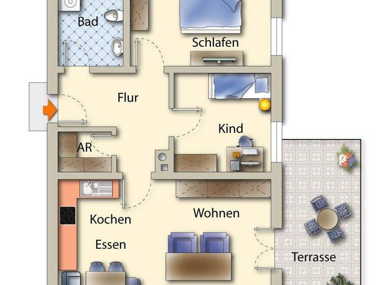 Terrassenwohnung zum Kauf 245.000 € 3 Zimmer 74 m² 1. Geschoss Schrobenhausen 86529