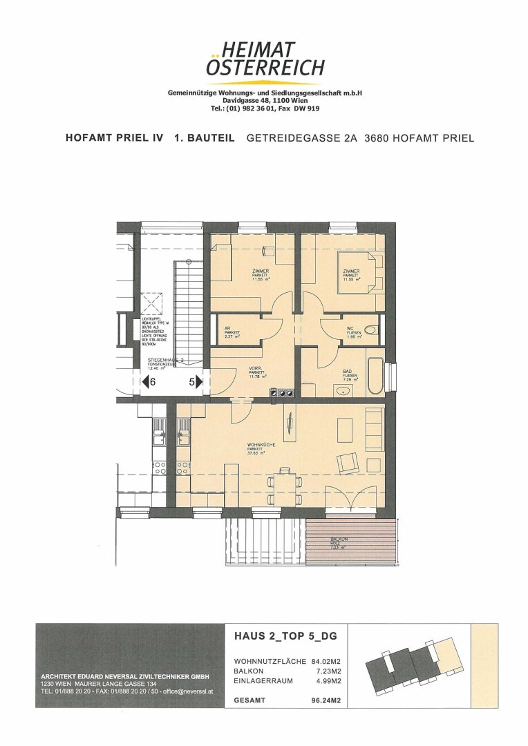 Wohnung zur Miete 727 € 3 Zimmer 83,5 m²<br/>Wohnfläche Getreidegasse Hofamt Priel 3681