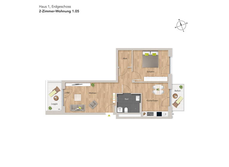 Wohnung zum Kauf provisionsfrei 500.000 € 2 Zimmer 76 m²<br/>Wohnfläche EG<br/>Geschoss Geranienstraße 21 Mühlburg Karlsruhe 76185