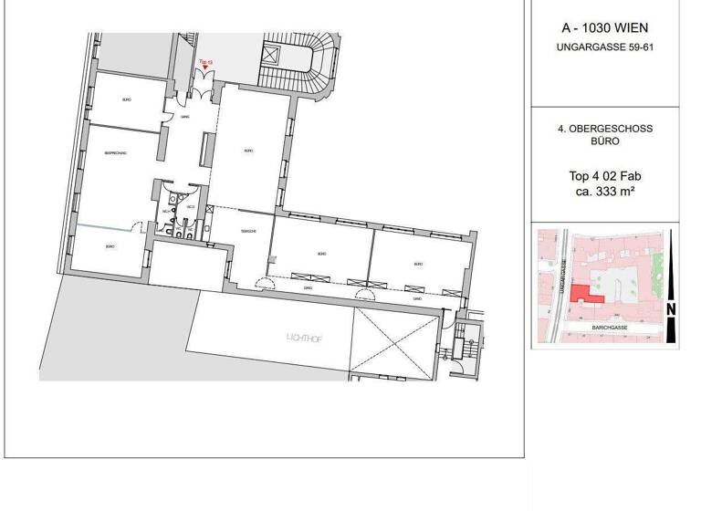 Büro zur Miete 16 € 6 Zimmer Ungargasse Wien 1030