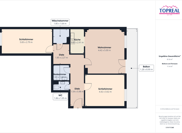 Wohnung zum Kauf 229.000 € 3 Zimmer 87,5 m² 2. Geschoss Untereisenfeld Wels 4600