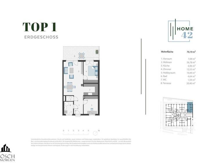 Terrassenwohnung zum Kauf 279.000 € 3 Zimmer 70,2 m² EG Tullnerbach-Lawies 3013