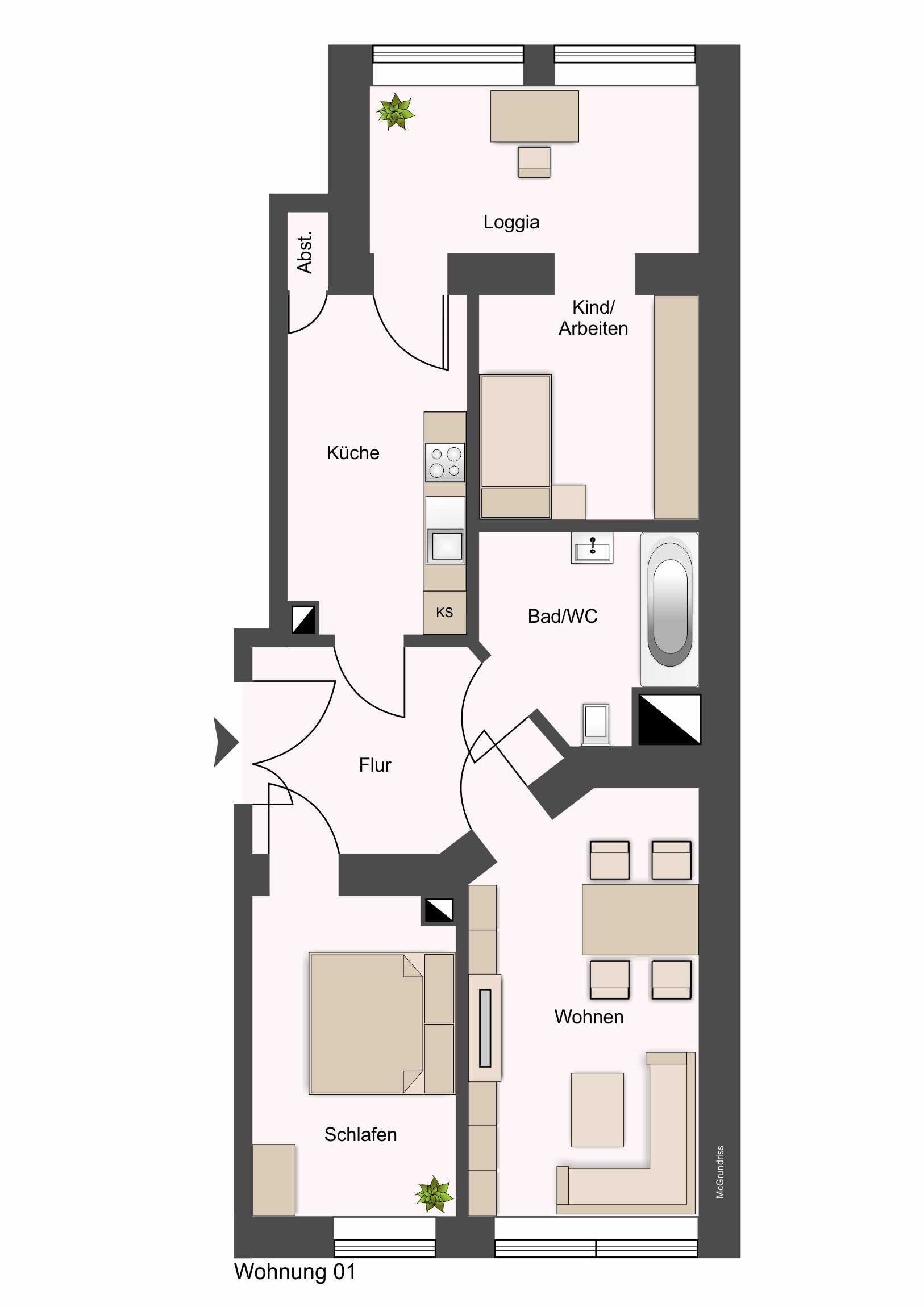 Wohnung zum Kauf 148.000 € 3 Zimmer 65,2 m²<br/>Wohnfläche EG<br/>Geschoss Paunsdorf Leipzig 04328