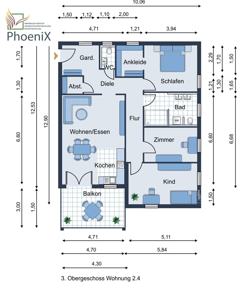 Wohnung zum Kauf 378.106 € 4,5 Zimmer 107 m²<br/>Wohnfläche 1.<br/>Geschoss Kreuzstraße 2 Ichenheim Neuried 77743