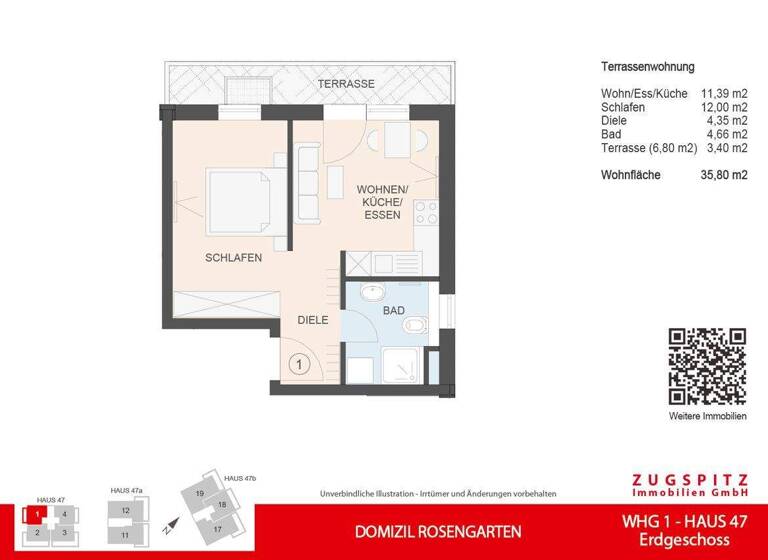 Terrassenwohnung zum Kauf - Erstbezug 354.000 € 2 Zimmer 35,7 m² EG Garmisch Garmisch-Partenkirchen 82467