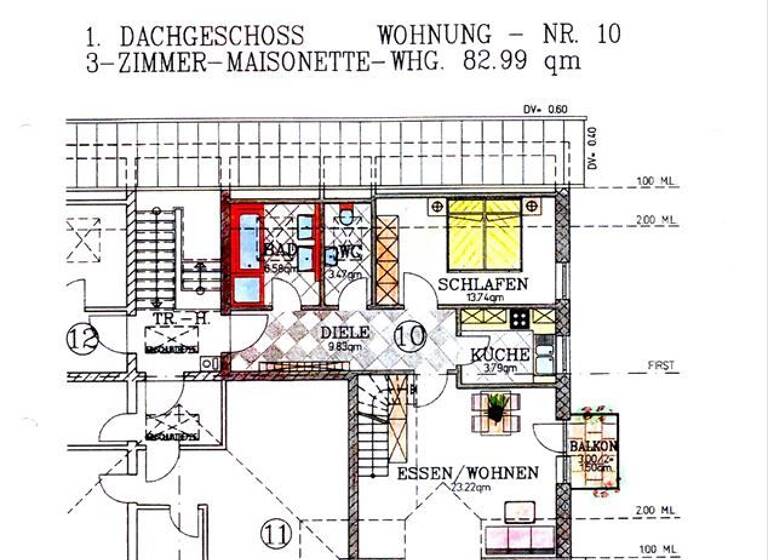Maisonette zum Kauf provisionsfrei 225.000 € 3 Zimmer 83 m² Geschoss 3/4 Bad Buchau 88422