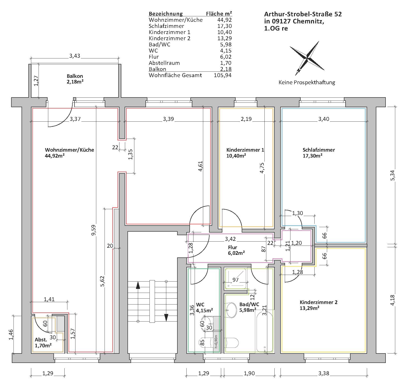 Wohnung zur Miete 742 € 4 Zimmer 105,9 m²<br/>Wohnfläche 1.<br/>Geschoss 06.12.2024<br/>Verfügbarkeit Arthur-Strobel-Str. 52 Gablenz 242 Chemnitz 09127