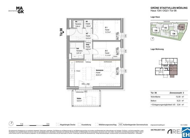 Wohnung zum Kauf - Erstbezug 542.800 € 3 Zimmer 72,6 m² 2. Geschoss Quellenstraße Mödling 2340