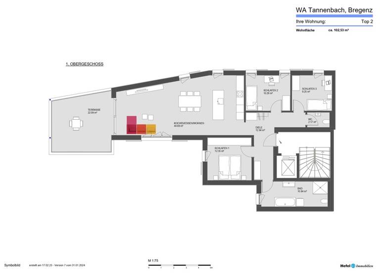 Wohnung zum Kauf 1.043.000 € 4 Zimmer 102,5 m² Am Tannenbach 2 Bregenz 6900