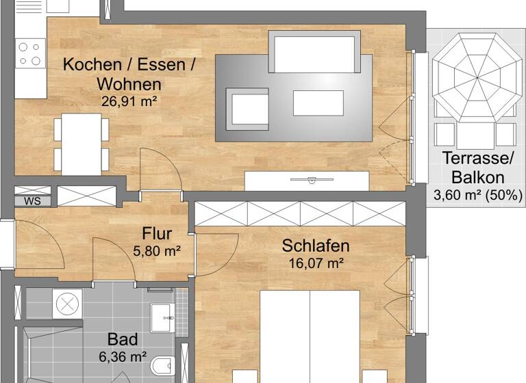 Wohnung zum Kauf provisionsfrei als Kapitalanlage geeignet 430.500 € 2 Zimmer 58,3 m²<br/>Wohnfläche WInterstraße 22 Großreuth bei Schweinau Nürnberg 90431