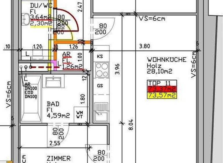 Wohnung zur Miete 1.027 € 3 Zimmer 73,4 m² 2. Geschoss Purkersdorf 3002