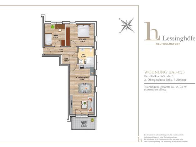 Wohnung zur Miete 999 € 3 Zimmer 75,9 m² frei ab 01.01.2027 Neu Wulmstorf Neu Wulmstorf 21629