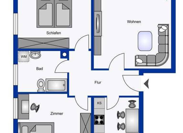 Wohnung zum Kauf 145.000 € 3 Zimmer 58,6 m² Uttel Wittmund 26409